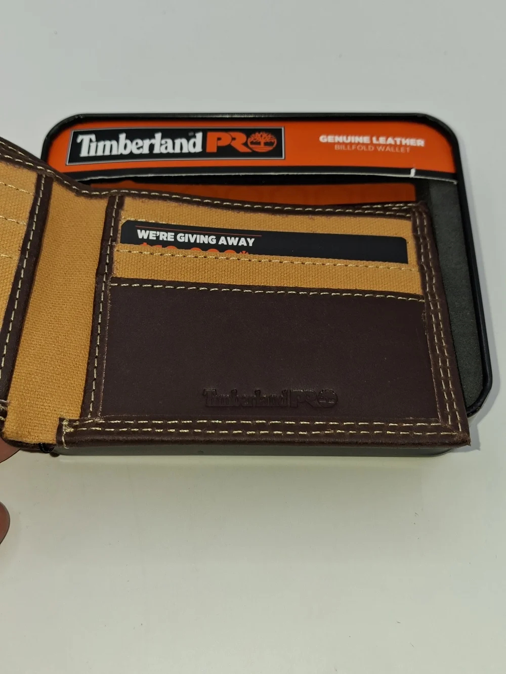 Timberland PRO Canvas Wallet in Orange and Brown